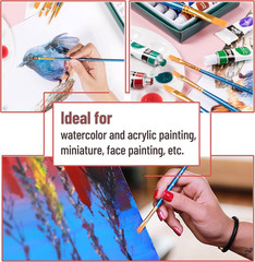 – Acrylic Paint Brushes Set, 10 Pack, round & Pointed Tip | Nylon Hair Artist…