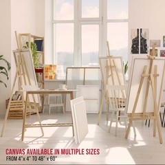 9″ x 12″ Gallery Depth 1-1/2″ Profile Stretched Canvas 4-Pack – Gesso Primed