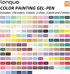 Languo – 168 PCS Gel Pens for Adult Coloring Books 162 Colors