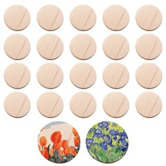 22 PCS Wooden Rocks for Painting 2.3 Inch Flat Smooth Beech Wood Stones 6 mm DIY