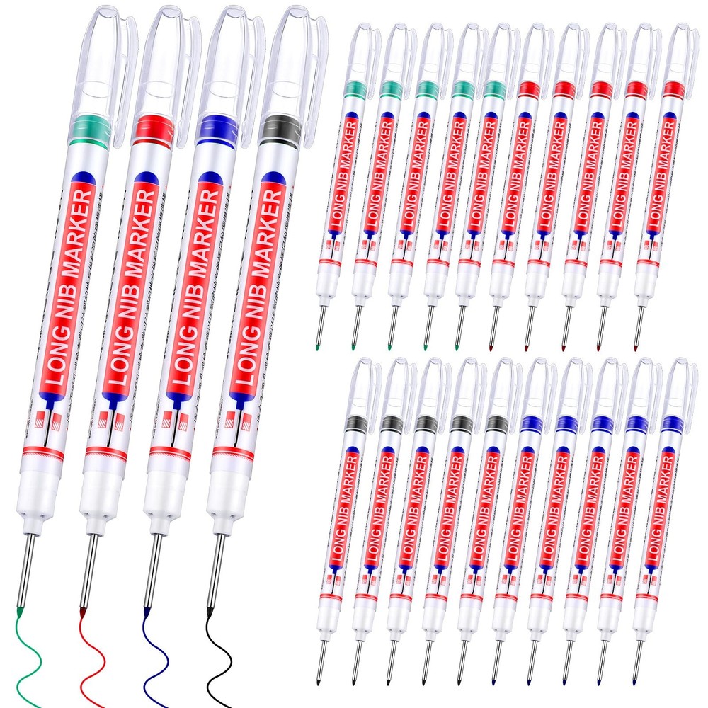 36 Pieces Long Nib 1 Count (Pack of 36), red, blue, green, black