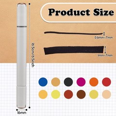 12 Packs Dual Tips Leather Dye Marker Pens Shoe Marker Leather Touch up Pen f…