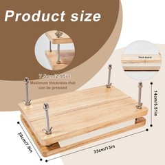 50PCS Wooden Book Press Kit 13×7.9in with Tools for DIY Bookbinding Repair