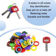60 Pieces Key Color Covers Plastic Key Color Identifiers 3 10 Colors 3 Sizes