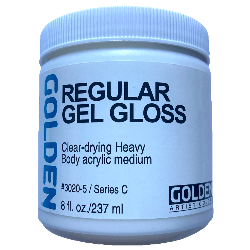 GOLDEN Regular Gel Gloss 8 fl. oz. Jar, Professional Acrylic Gel Medium #3020-5
