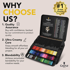 Castle Art Supplies Colored Pencils Set | 72 Premium Soft Core Colored Leads for