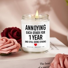 Younift Candle, 1 Year Anniversary, Gifts for Boyfriend, Medium, White