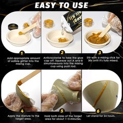 Kintsugi Repair Kit, Food Safe Gold & Silver Kintsugi Kit for Broken Ceramics, G