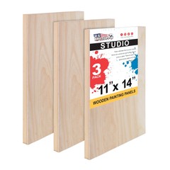11″ x 14″ Studio 3/4″ Profile Depth Artist Wood Pouring Panel Boards Pack of 3