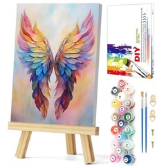 Framed Paint by Numbers Kit for Adults, Angel Wing Adults Paint by Number Kits..