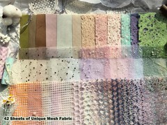 Flartmo 102 Sheets Textured Scrapbook Paper and Mesh Fabric A6, Multicolor-02