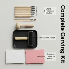 Lnncdsc Linocut Kit for Beginners & Adults – Complete Block Printing pink