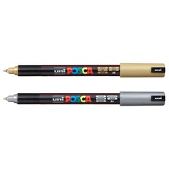 Authentic Posca Marker Set, 2 Silver & Gold Professional Grade Posca Paint