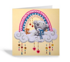 CraftBuddyUS CCK-MTY128: “New Baby” Tiny Tatty Teddy Crystal Art Card – 18x18cm