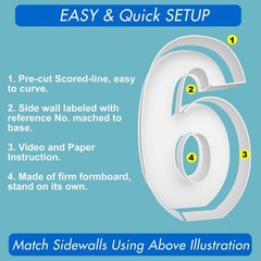 JoyBox Design 3FT Mosaic Balloon Frame Number 6 Pre-Cut Kit Foam 6, 6