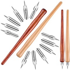 14 Pcs Dip Pen Nibs Holders Set Wooden Black Comic Calligraphy Drawing Kit