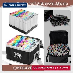 168 Colors Alcohol Markers Set Dual Tip Fine & Chisel Professional Art Marker…