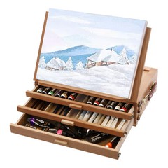 Adjustable Storage Box Easel,Painting Board Stand with Drawers,Storage Box Easel