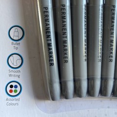 🇬🇧Permanent Marker Pens Sharp Tip Writing Bullet Point Multi Colour Pack of 10