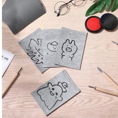 18 PCS Soft Gray Rubber Linocut Linoleum Stamp Carving Block 4×6 Inch