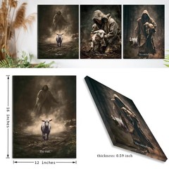 Framed Jesus and Lamb Wall Art, Christian Painting Wall art for Christmas Dec…