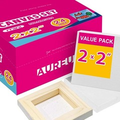 24 Pack Mini Stretched Canvas 2×2 Inch – Primed Cotton Canvases for Painting