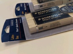 Staedtler Mars plastic erasers 2 packs of 4 (8 total) latex-free Made in Germany