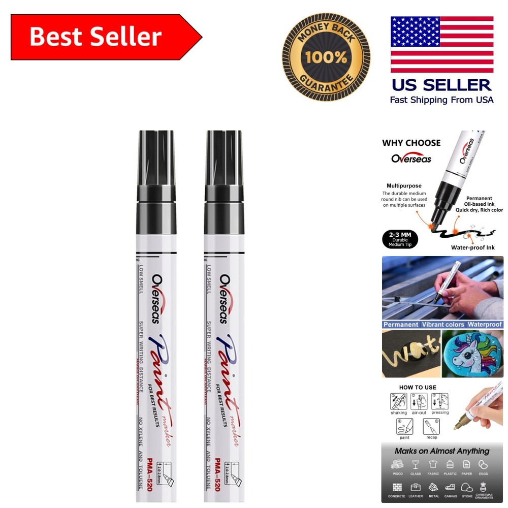 2 Pack Permanent Paint Pens – Versatile Oil-Based Markers for All Surfaces