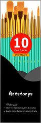 Paint Brush Set, 10 Pcs Paint Brushes for Acrylic Painting, round Pointed Tip De