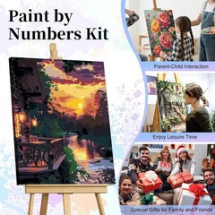 Paint by Numbers Kit for Adults – Sunset Cabin Adult 16x20inch, Sunset-1