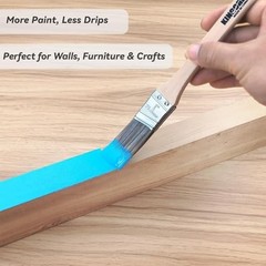 12 Pcs 1 Inch Angled Paint Brushes Set – Ultra-Dense Soft Bristles for Trim & De