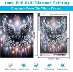 Meothan Diamond Art Kits for Adults, 11.8 x 15.7 in (30 x 40 cm), Angel Wings
