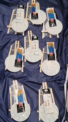 AROIC 96 PCS Painting Supplies Set with Easels, 8 PCS Wood Easels, 8 Packs of 80