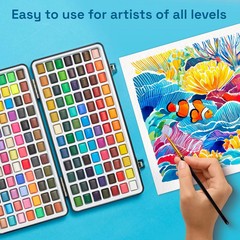 ARTISTRO 168 Color Watercolor Paint Set – Portable Paint Art Kit with Palette an