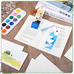 200 Pcs Bookmark Making Kit, 40 Blank Bookmarks with Tassels and PVC Protecto…
