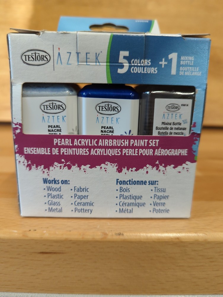 5+1 Testors Aztek Pearl Acrylic Airbrush Paint Set / 2 oz. -hobby & model