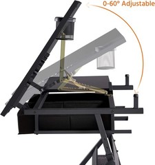 Adjustable Drafting Drawing Table Art Craft Desk w/2 Drawers & Stool US STOCK