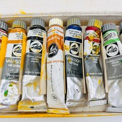 Talens Van Gogh Oil Colours 0.8 fl oz Made In Holland Set of 12 in Box Vintage