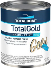 Gold Metallic Enamel Paint Quart | Indoor Outdoor Boat Lettering Decor