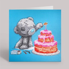 CraftBuddyUS CCK-MTY130: “Happy Birthday” Tatty Teddy Crystal Art Card – 18x18cm