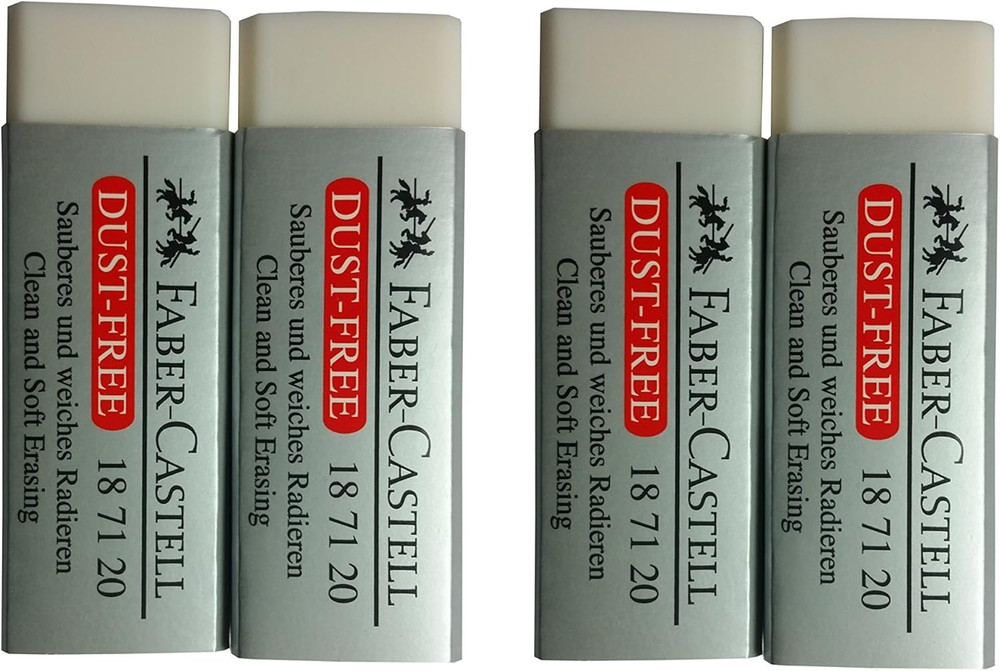 [Pack of 4] LARGE Eraser Dust Free Clean and Soft Erasing for ART, OFFICE, SCHO