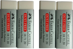 [Pack of 4] LARGE Eraser Dust Free Clean and Soft Erasing for ART, OFFICE, SCHO