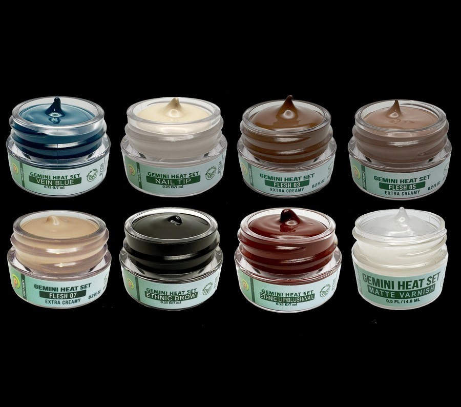 Set Of 8 Custom Ethnic Paint~Gemini Paint~1/4 OZ~Brand NEW~Heat Set Paint