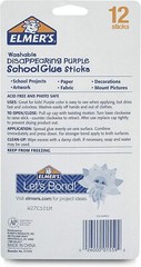 Elmer’s Disappearing Purple School Glue Sticks, Washable, 0.21 Ounce Glue Sticks