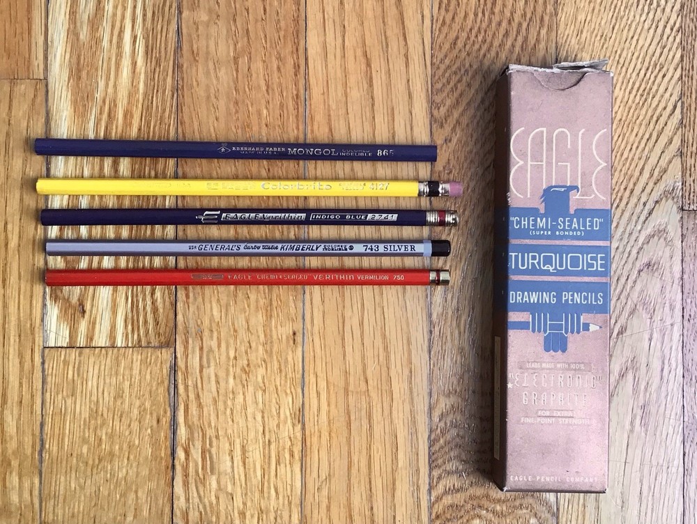 EAGLE (TURQUOISE VERITHIN), EBERHARD FABER, GENERALS; DRAWING PENCILS MIXED LOT