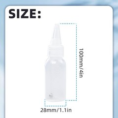 Flylin 10Pcs Paint Bottle, 30ml Empty Airbrush Bottles 1 Ounces, transparent