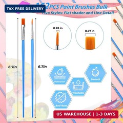 162 Pcs Paint Brushes Bulk, Round Flat Tip Acrylic Paint Brushes Set for Kids Cl