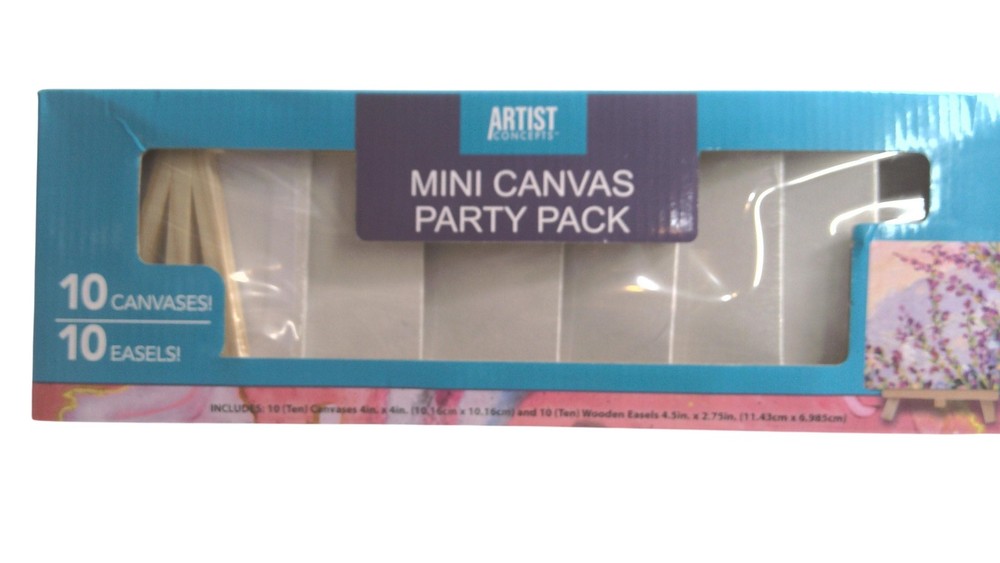 Artist Concepts Mini Canvas Party Pack A4 9 Canvases 9 Easels Art Kit Set