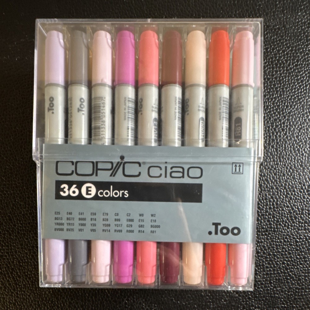 Copic Ciao 36E Colors Multicolor Solid Finish Colored Marker Set