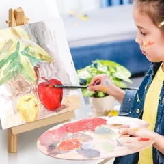 Mimorou 32 Pack Mini Canvas with Easel Sets for 3 x 3 Inch, as pictures shown
